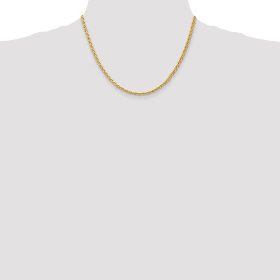 14kt Yellow Gold 18 inch 3mm Parisian Wheat with Lobster Clasp Chain