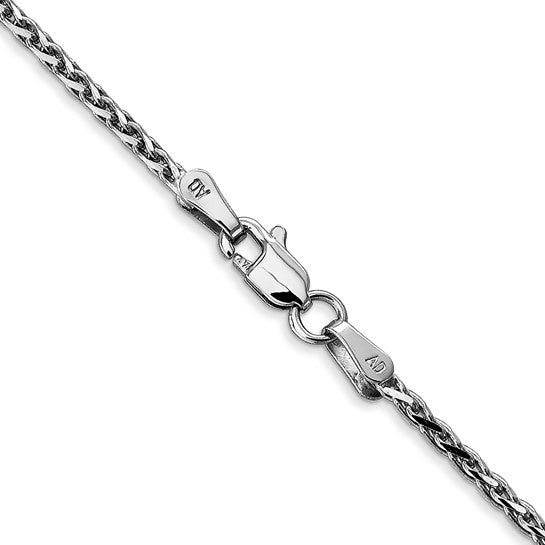 14KT White Gold 16 inch 1.9mm Diamond-cut Parisian Wheat with Lobster Clasp Chain