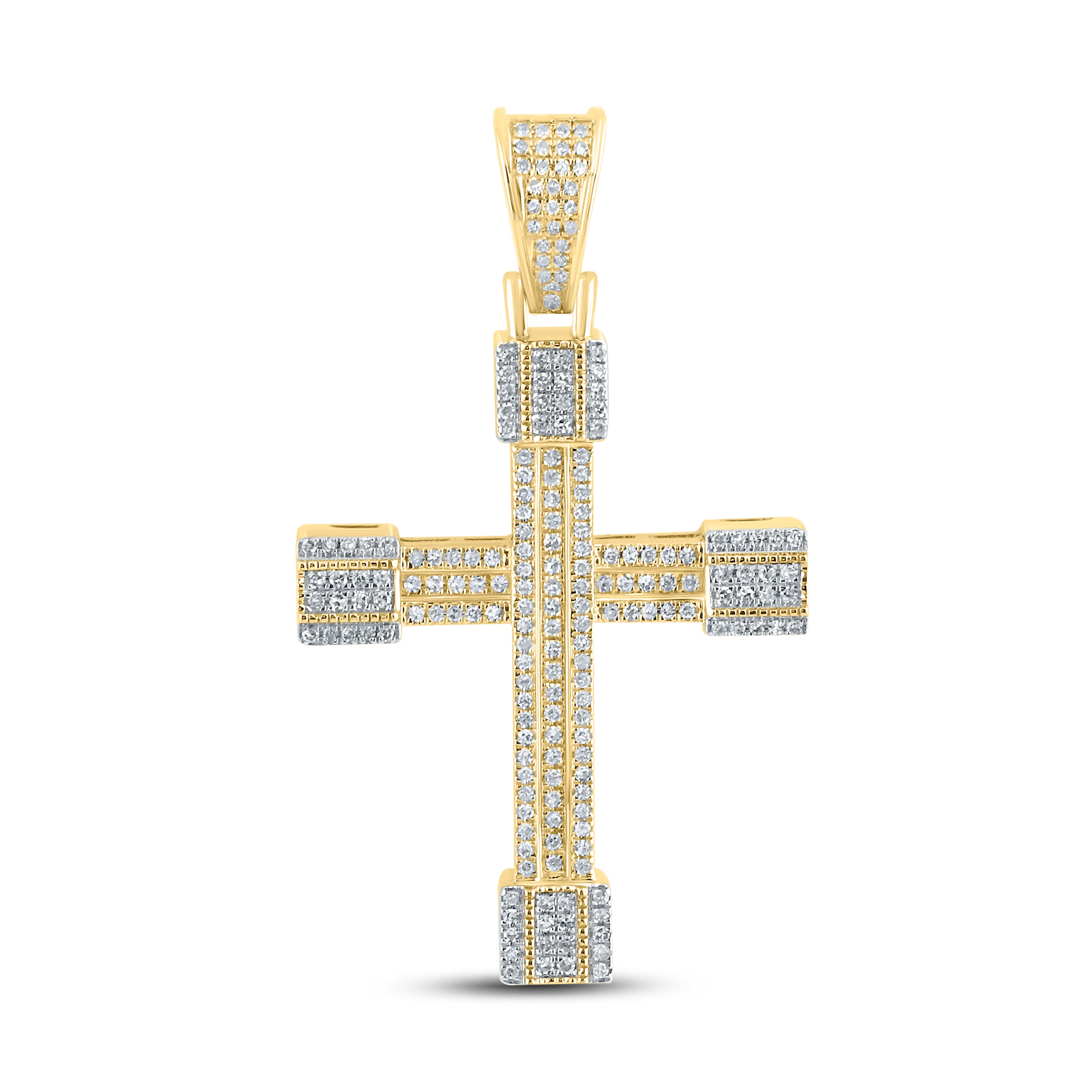10kt Yellow Gold 0.48 CTW Diamond Cross Charm