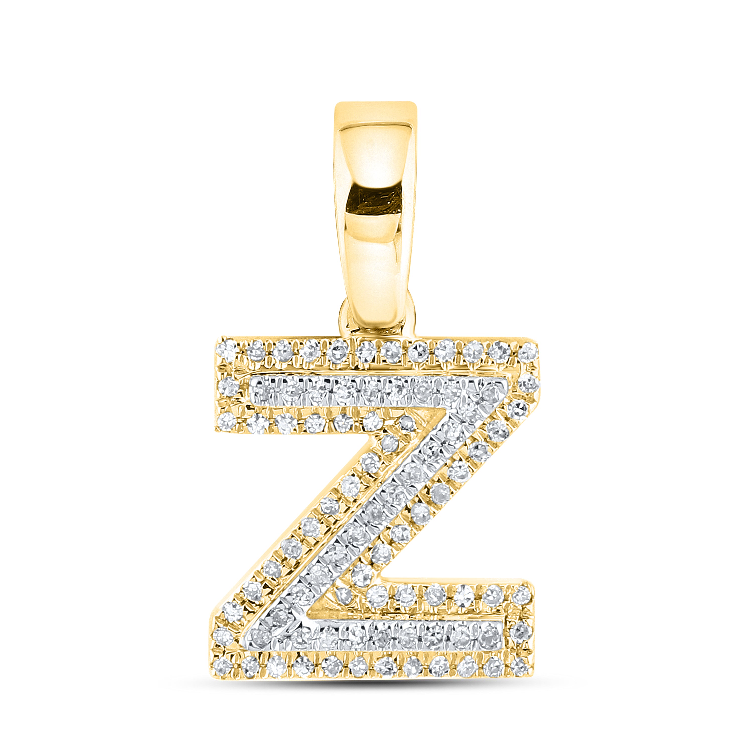 10kt yellow gold 0.15 ctw Diamond Initial Z Charm