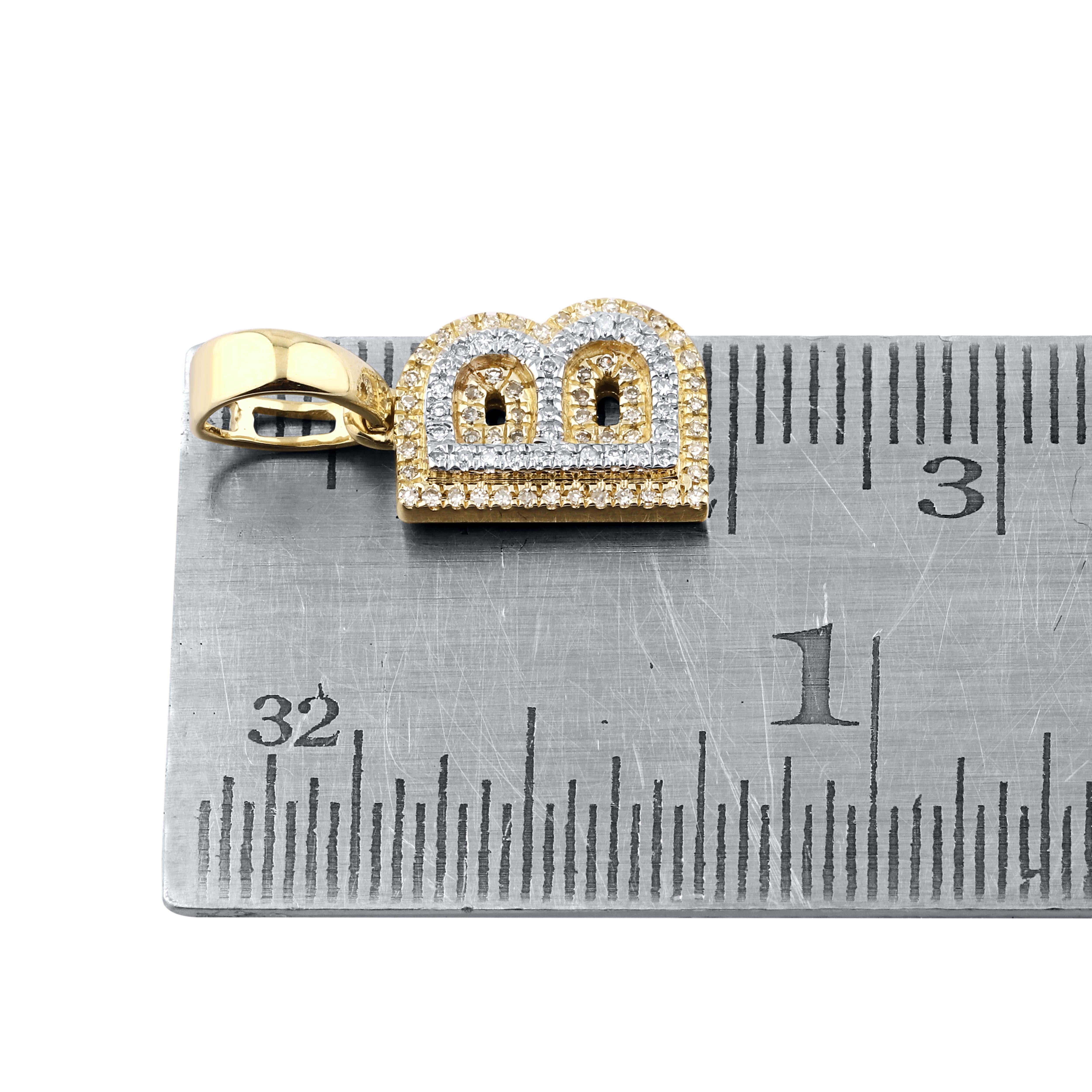 10K Yellow Gold Diamond Initial A–Z Pendant | 0.75″ Letter Charm