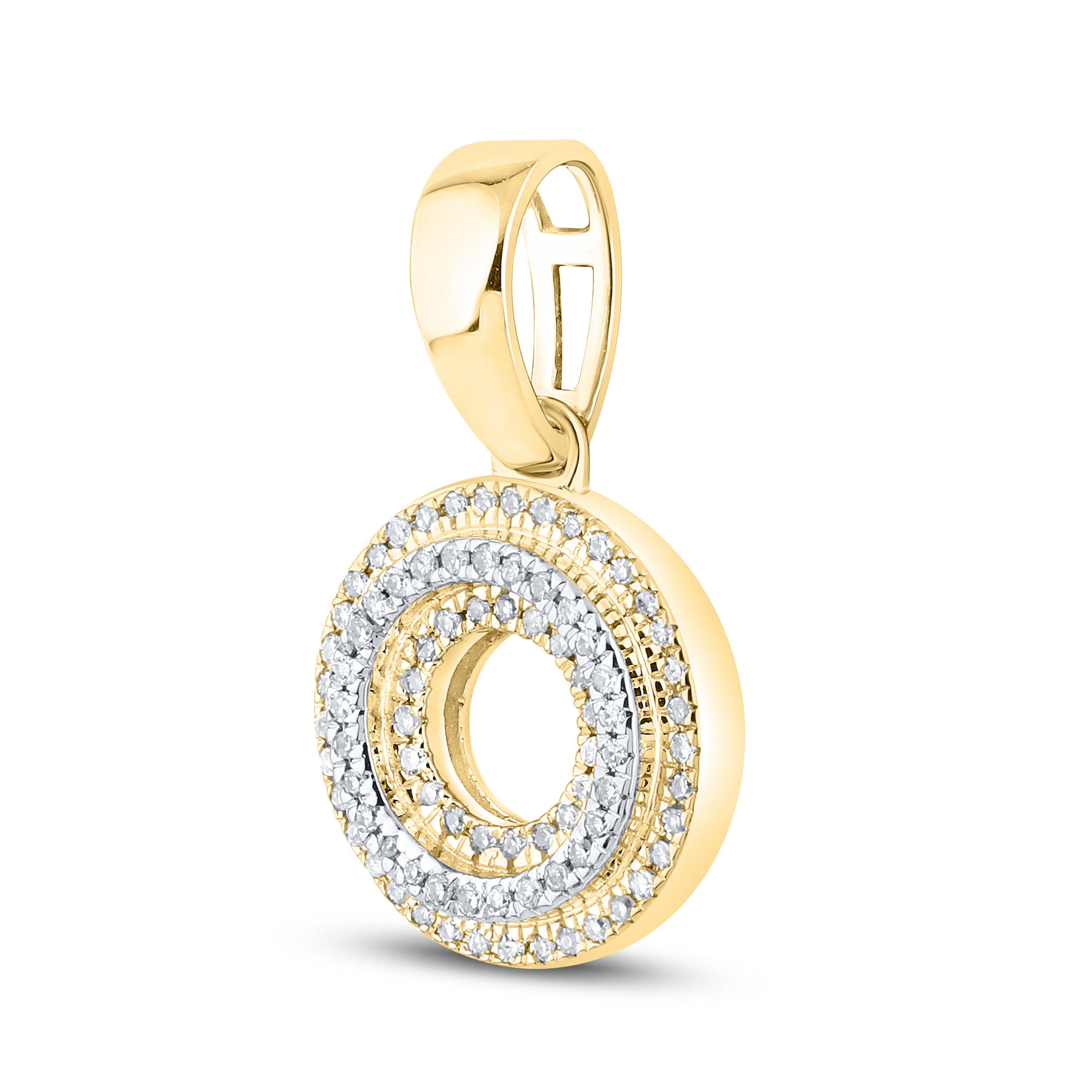 10kt yellow gold 0.13 ctw Diamond Initial O Charm