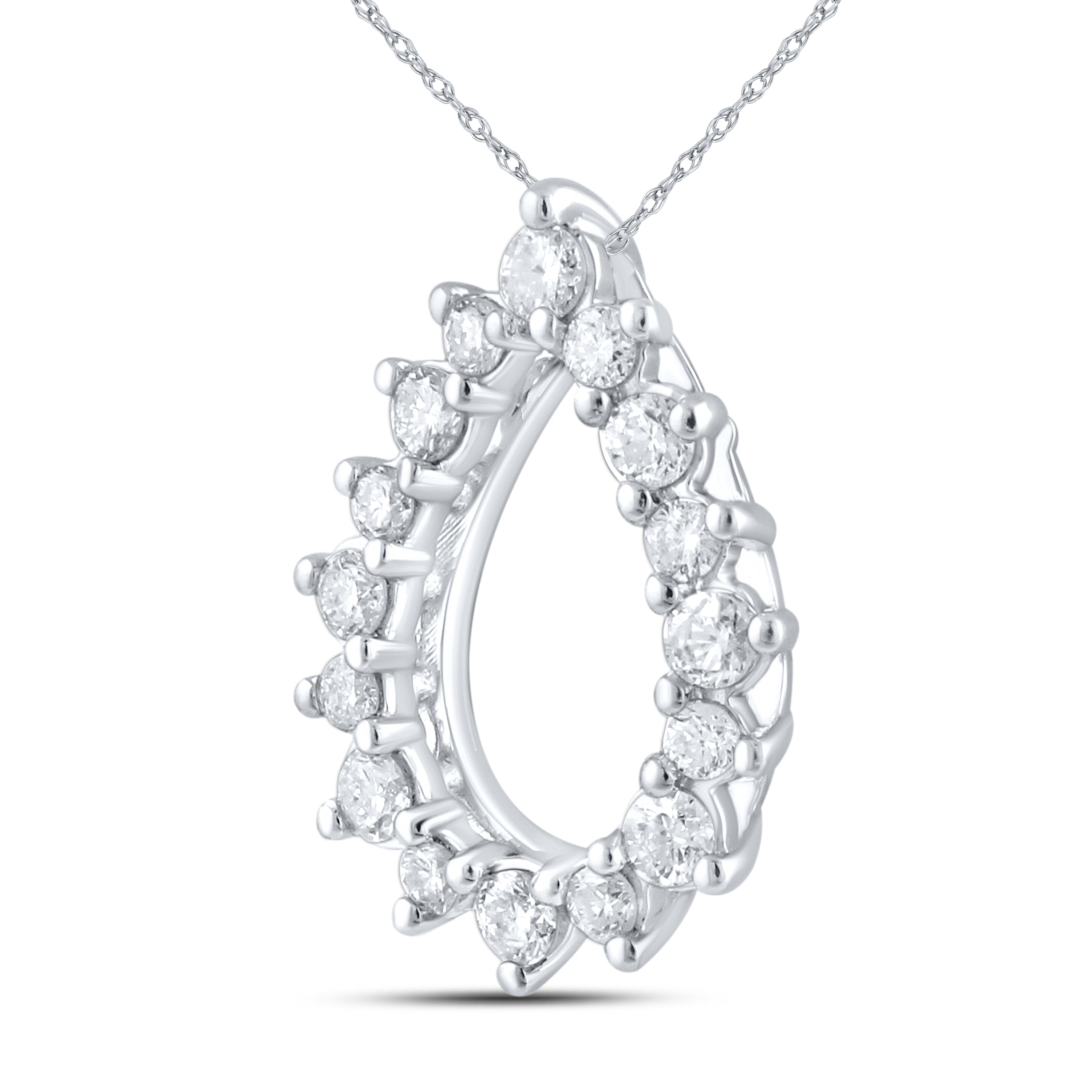 14kt White Gold 0.25 CTW Natural Diamond Pendant with 18-inch Chain