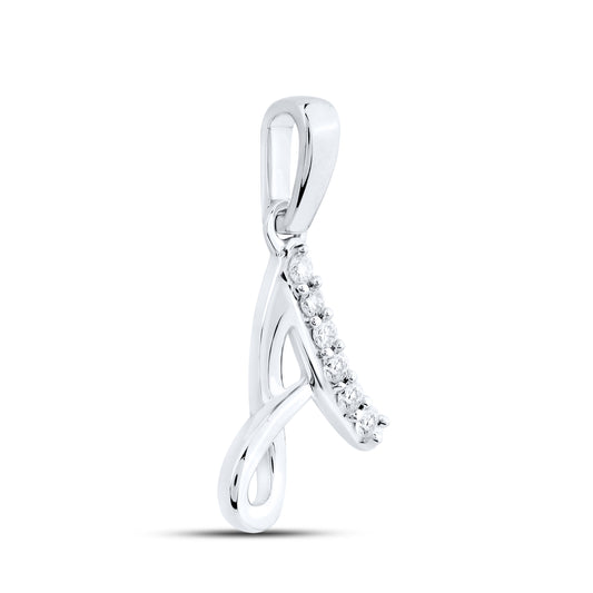 10KT WHITE GOLD 0.04 CTW NATURAL DIAMOND INITIAL A