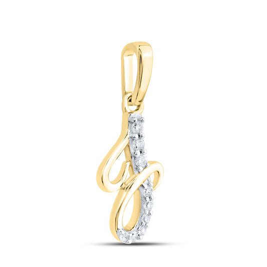 10KT YELLOW GOLD 0.04 CTW NATURAL DIAMOND INITIAL J