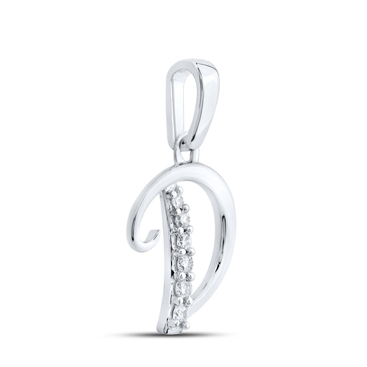 10kt White Gold 0.04 CTW Diamond Initial D