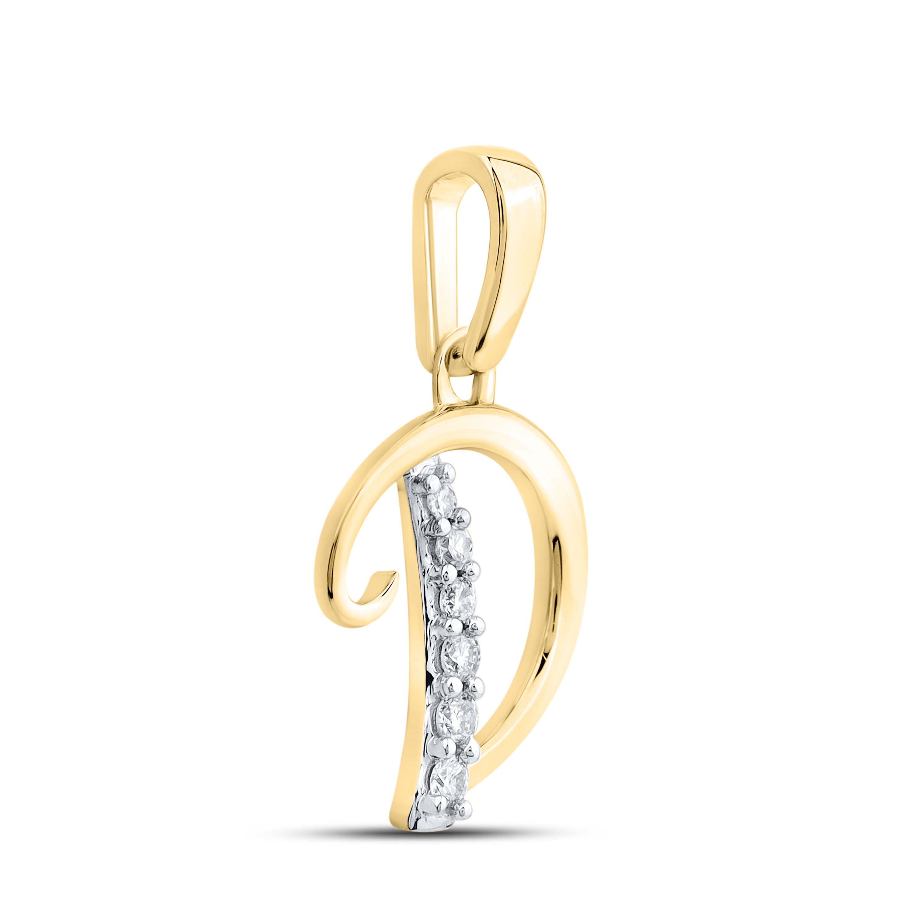 10kt Yellow Gold 0.04 CTW Diamond Initial D