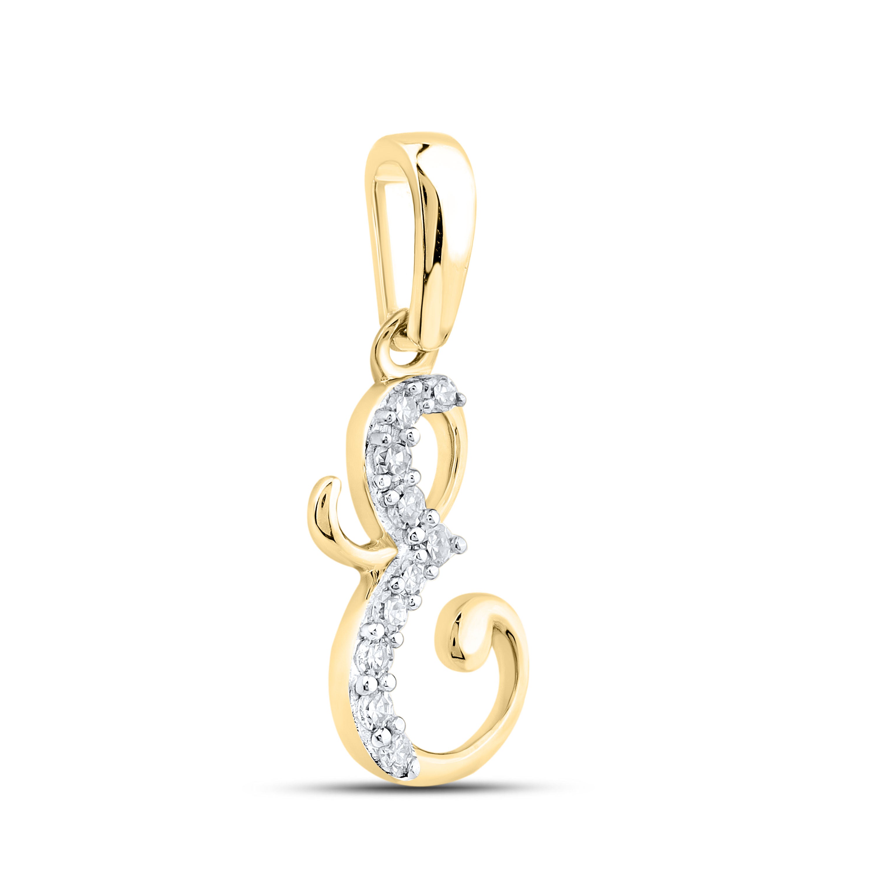 10KT YELLOW GOLD 0.04 CTW NATURAL DIAMOND INITIAL E