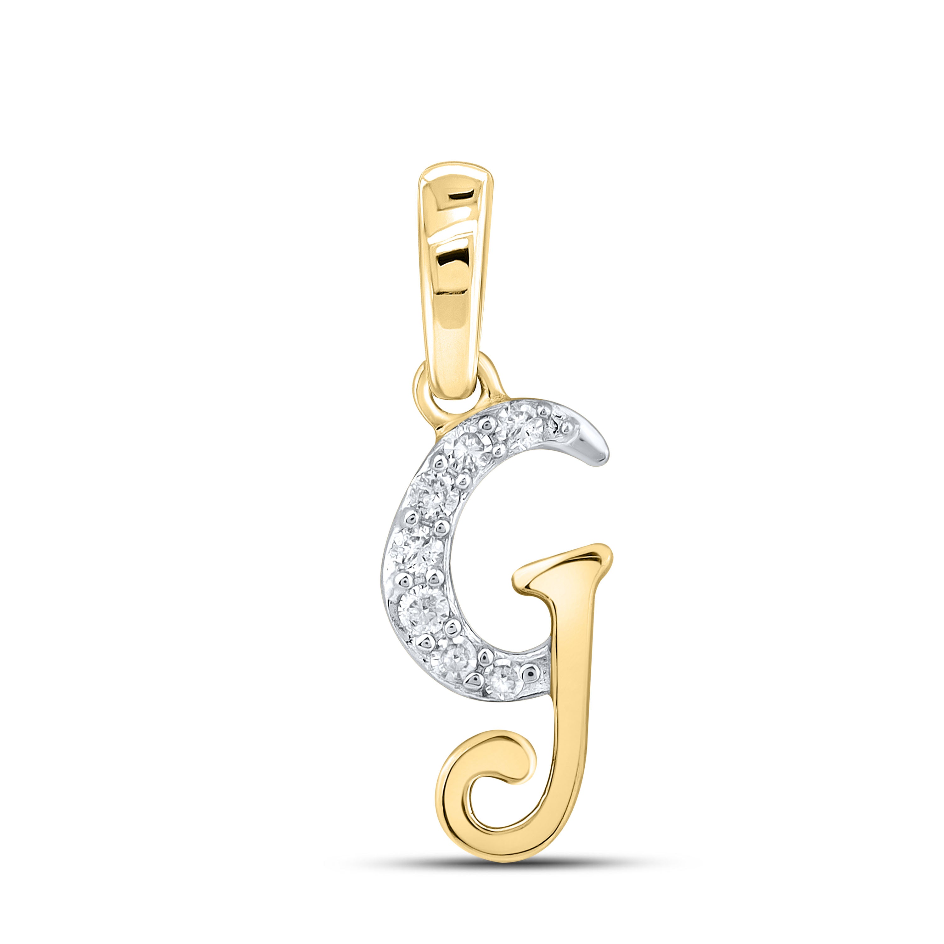 10KT YELLOW GOLD 0.04 CTW NATURAL DIAMOND INITIAL G