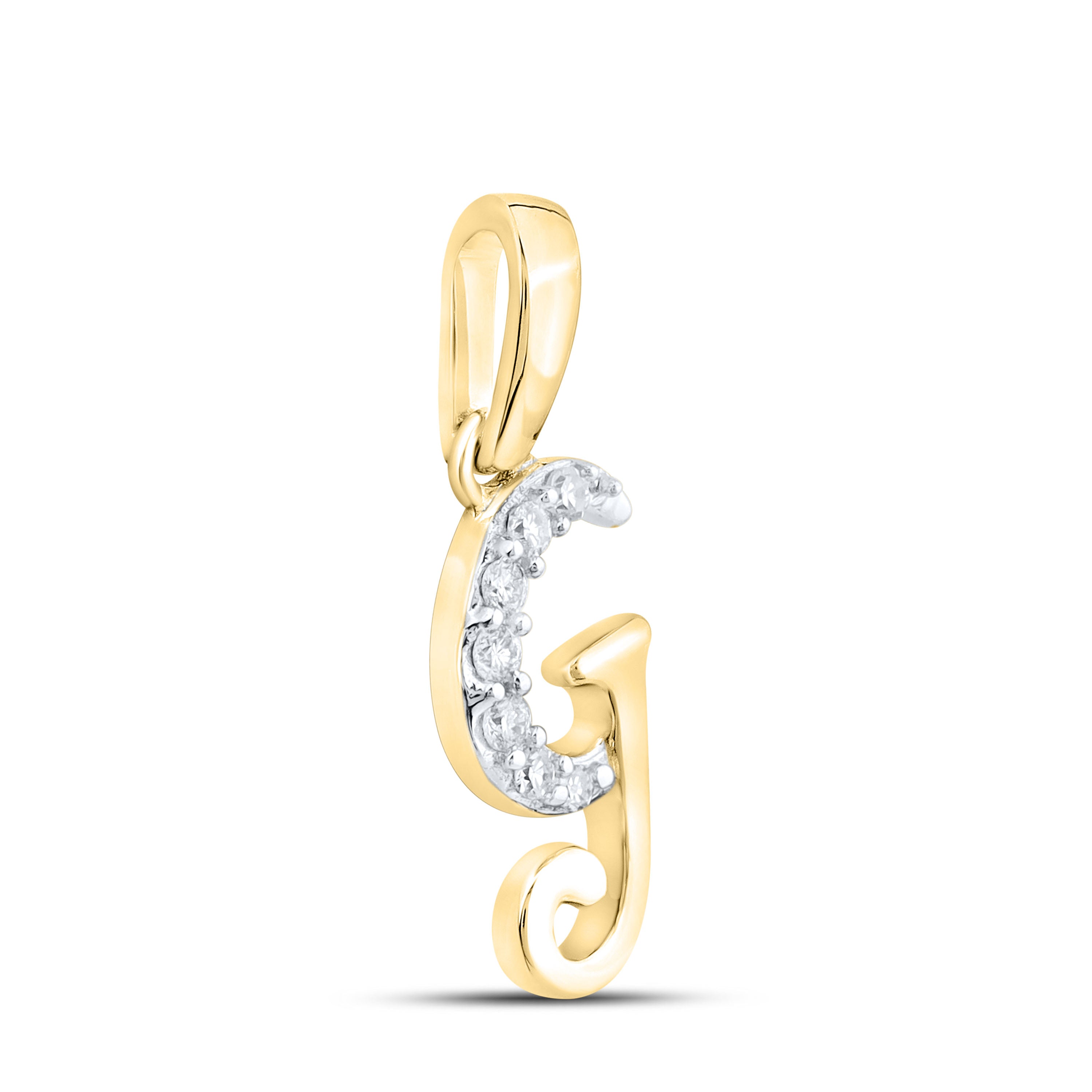 10KT YELLOW GOLD 0.04 CTW NATURAL DIAMOND INITIAL G