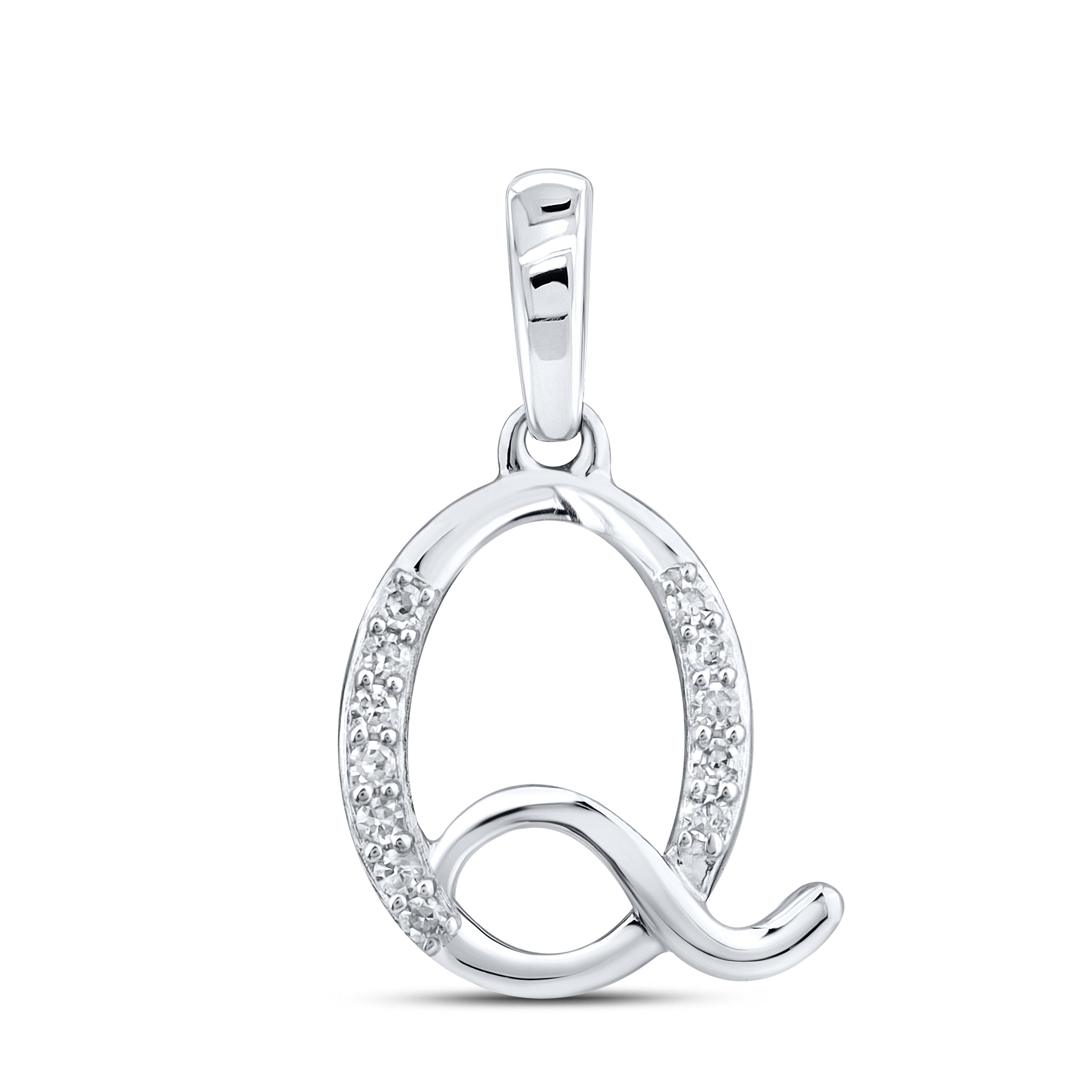 10KT WHITE GOLD 0.04CTW NATURAL DIAMOND INITIAL Q