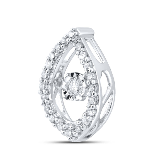 10k White Gold 0.20 ctw Diamond Pendant