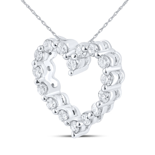 10kt White Gold 0.33 CTW Natural Diamond Pendant with 18-inch Chain