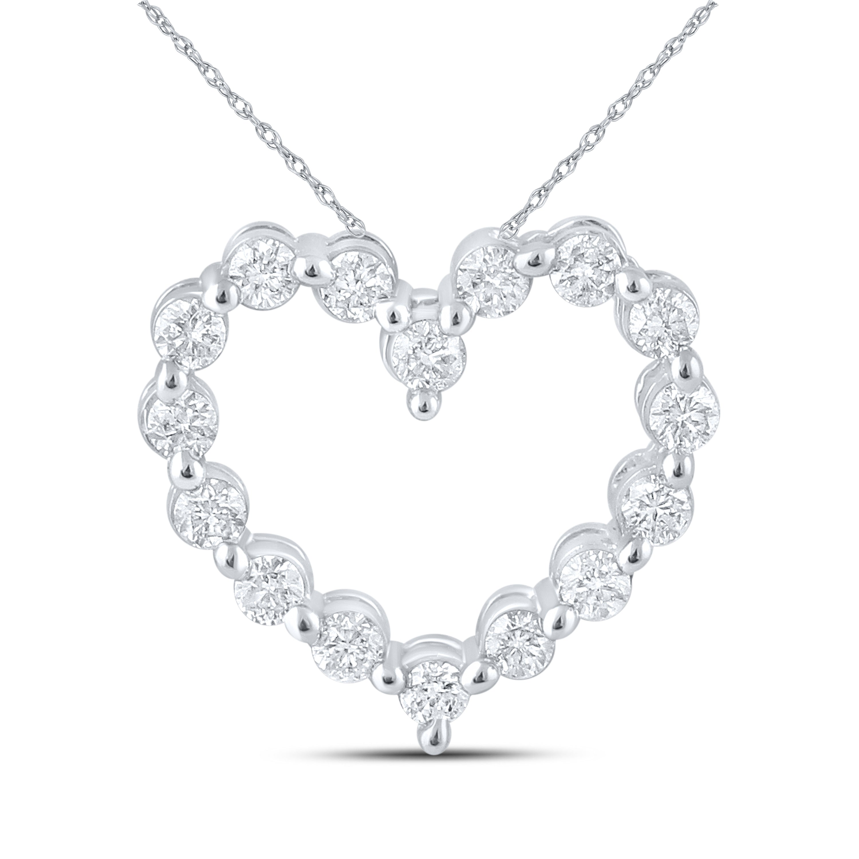 10kt White Gold 0.33 CTW Natural Diamond Pendant with 18-inch Chain