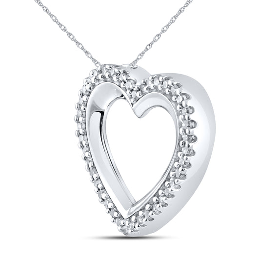 10kt White Gold 0.12 CTW Natural Diamond Pendant with 18-inch Chain
