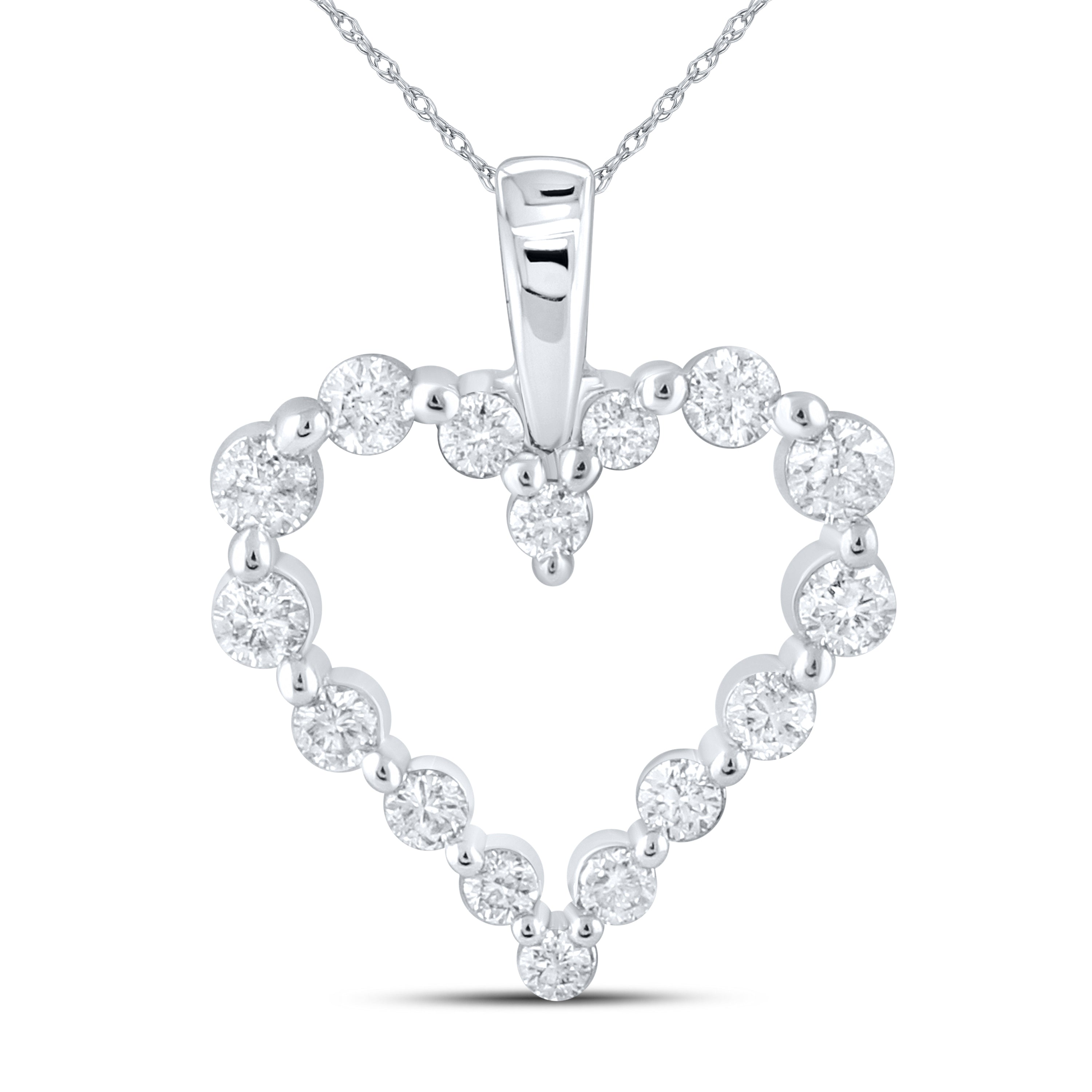 10kt White Gold 0.25 CTW Natural Diamond Pendant with 18-inch Chain