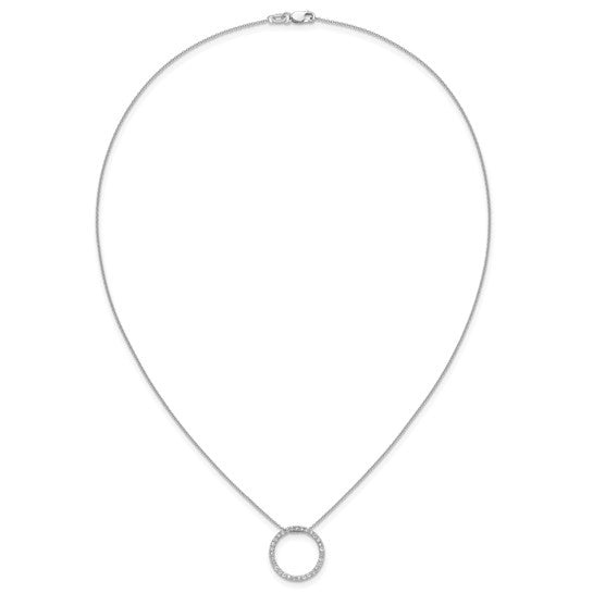 14kt White Gold Diamond Circle 18 inch Necklace