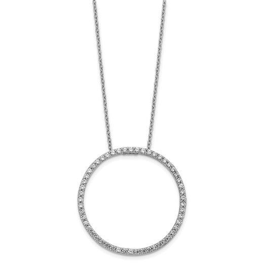 14kt White Gold Diamond Circle 18 inch Necklace