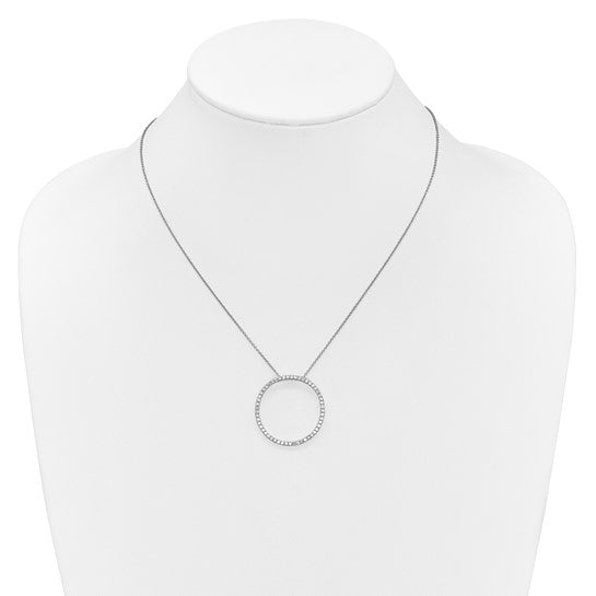 14kt White Gold Diamond Circle 18 inch Necklace