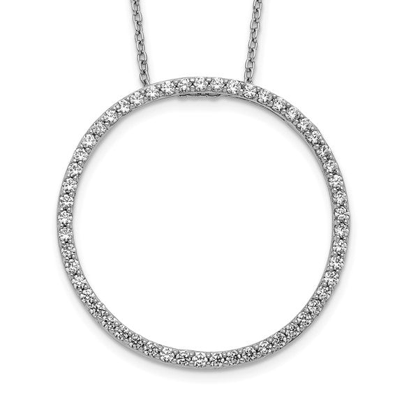 14kt White Gold Diamond Circle 18 inch Necklace