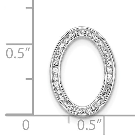 14kt White Gold 1/4ct. Diamond Channel Set Oval Chain Slide