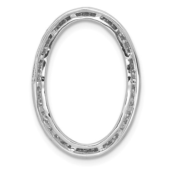 14kt White Gold 1/2ct. Diamond Channel Set Oval Chain Slide