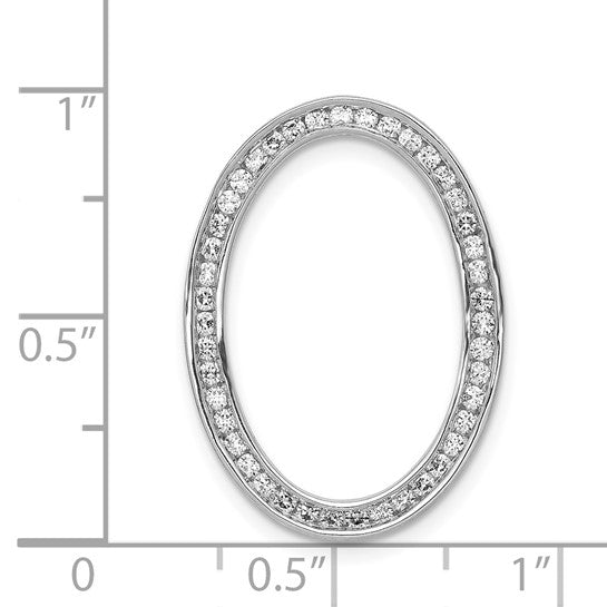 14kt White Gold 1/2ct. Diamond Channel Set Oval Chain Slide