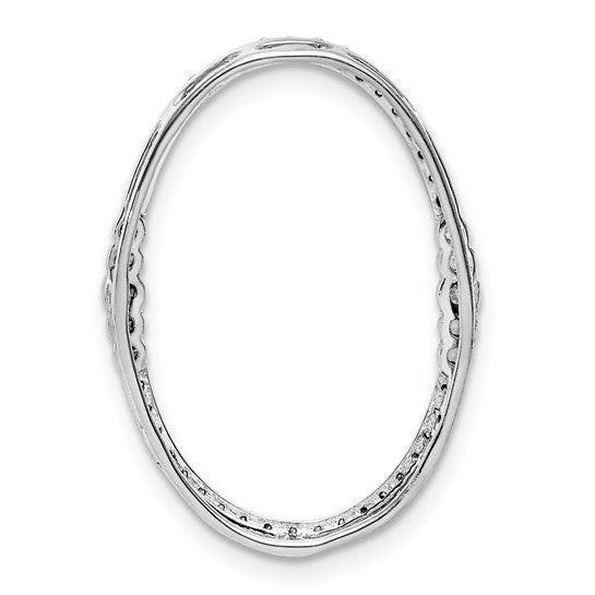 14kt White Gold 1/4ct. Diamond Oval Chain Slide