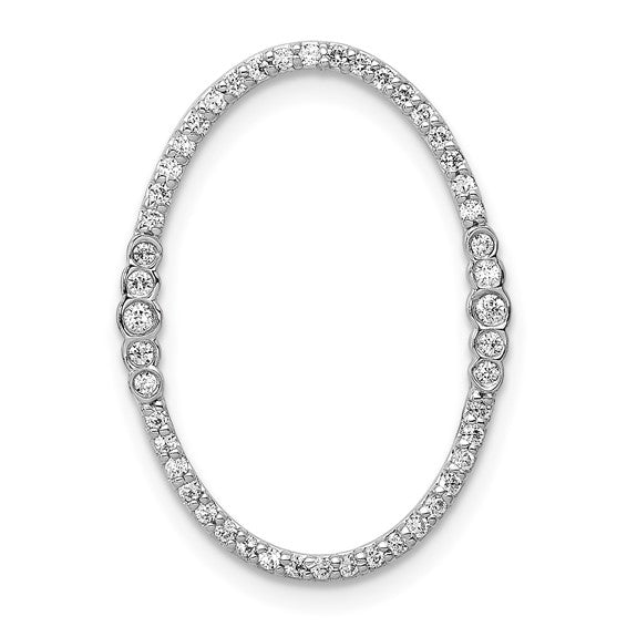 14kt White Gold 1/4ct. Diamond Oval Chain Slide