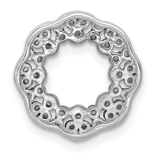 14kt White Gold 3/8ct. Diamond Fancy Circle Chain Slide