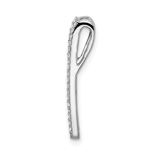 14kt White Gold 1/5ct. Diamond and Sapphire Fancy Chain Slide