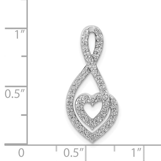 14kt White Gold 1/2ct. Diamond Fancy Heart Infinity Chain Slide