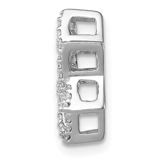 14kt White Gold 1/5ct. Diamond Star of David Chain Slide