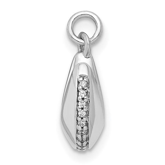 14kt White Gold 1/15ct. Diamond Fortune Cookie Pendant