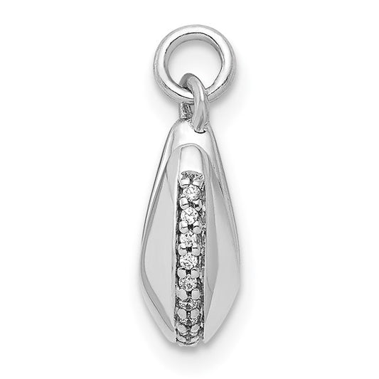 14kt White Gold 1/15ct. Diamond Fortune Cookie Pendant