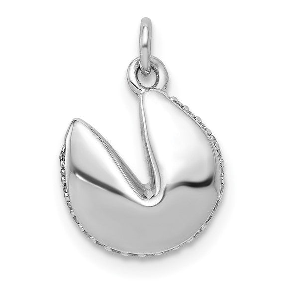 14kt White Gold 1/15ct. Diamond Fortune Cookie Pendant