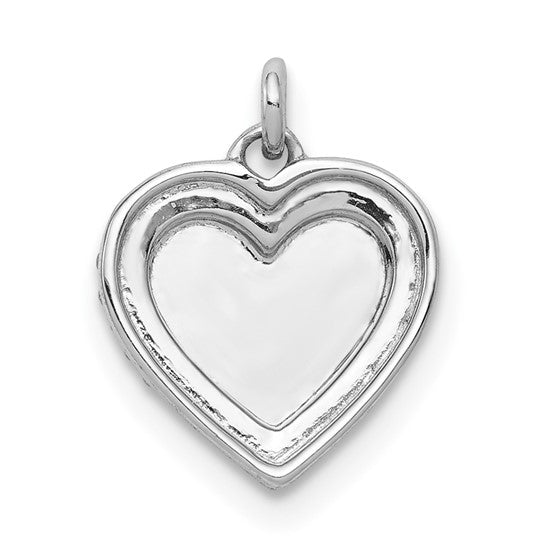 14kt White Gold 1/10ct. Diamond Fancy Polished Heart Pendant