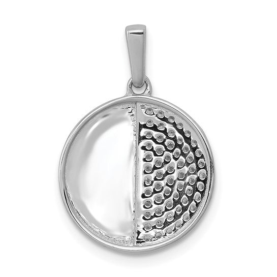 14kt White Gold 1/4ct. Diamond Fancy Half and Half Circle Pendant