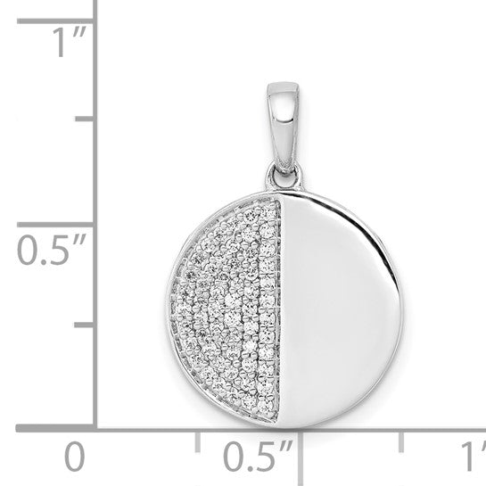 14kt White Gold 1/4ct. Diamond Fancy Half and Half Circle Pendant