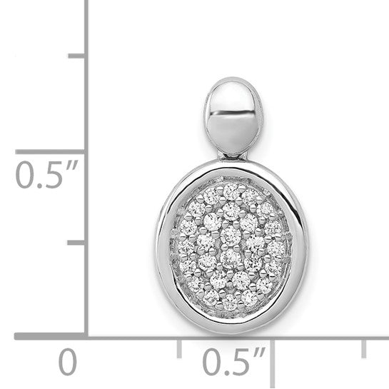 14kt White Gold 1/4ct. Diamond Fancy Oval Pendant