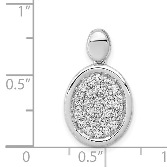 14kt White Gold 1/2ct. Diamond Fancy Oval Pendant