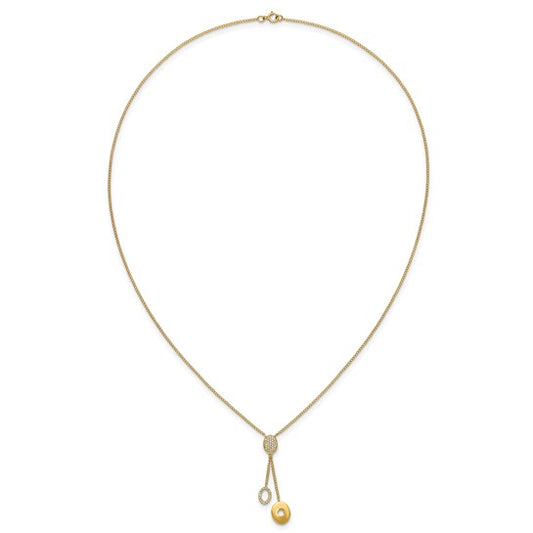 14kt Yellow Gold Diamond Circles 18 inch Dangle Necklace