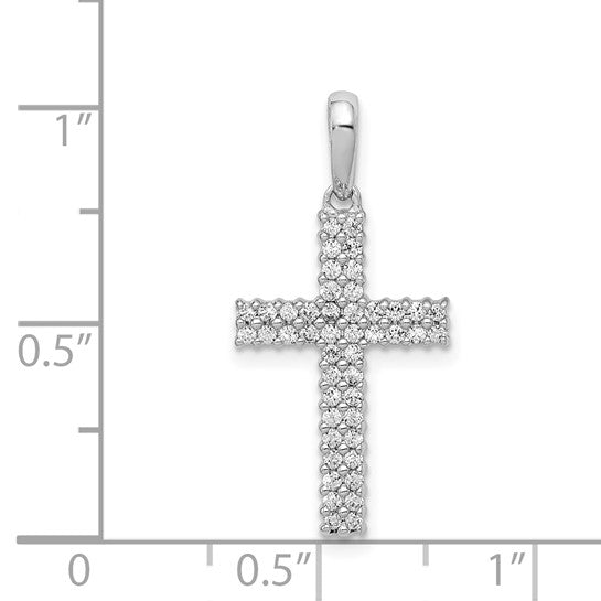 14kt White Gold 1/4ct. Diamond Cross Pendant