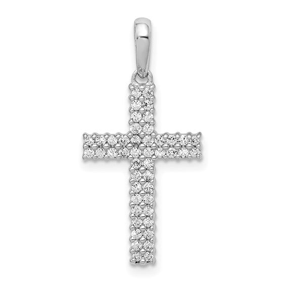 14kt White Gold 1/4ct. Diamond Cross Pendant