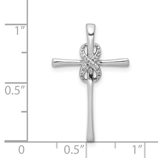 14kt White Gold .03ct. Diamond Infinity Cross Chain Slide
