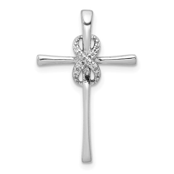 14kt White Gold .03ct. Diamond Infinity Cross Chain Slide