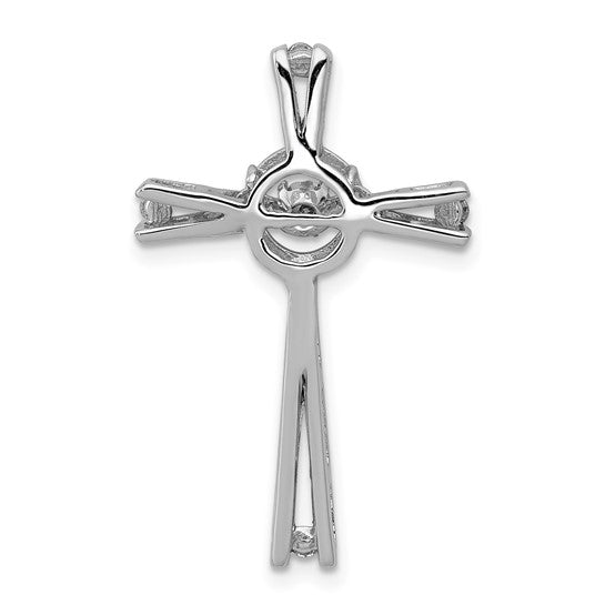 14kt White Gold 1/15ct. Vibrant Moving Diamond Cross Chain Slide
