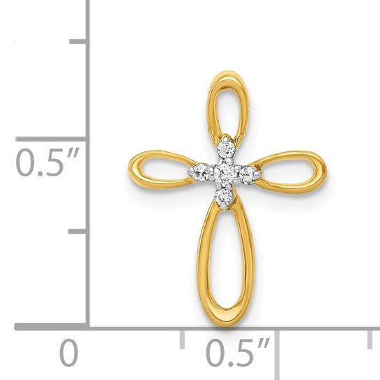 14kt Yellow Gold Diamond Cross Slide Pendant