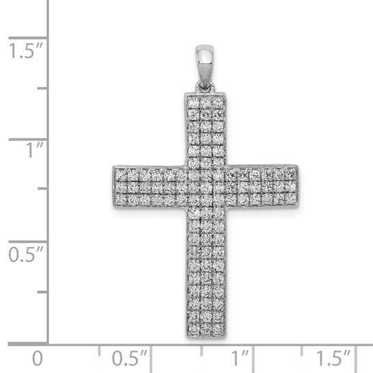 14kt White Gold 1ct. Diamond Latin Cross Pendant