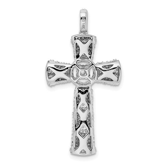 14kt White Gold Diamond Cross Pendant